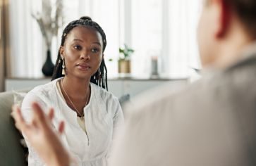 A therapist in conversation with a client